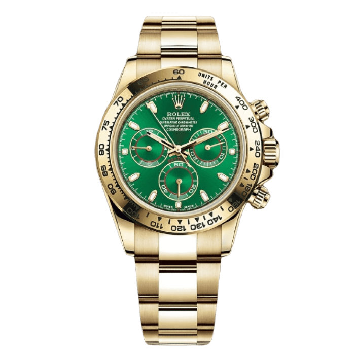 Rolex Daytona 40 Yellow Gold Green Dial 116508