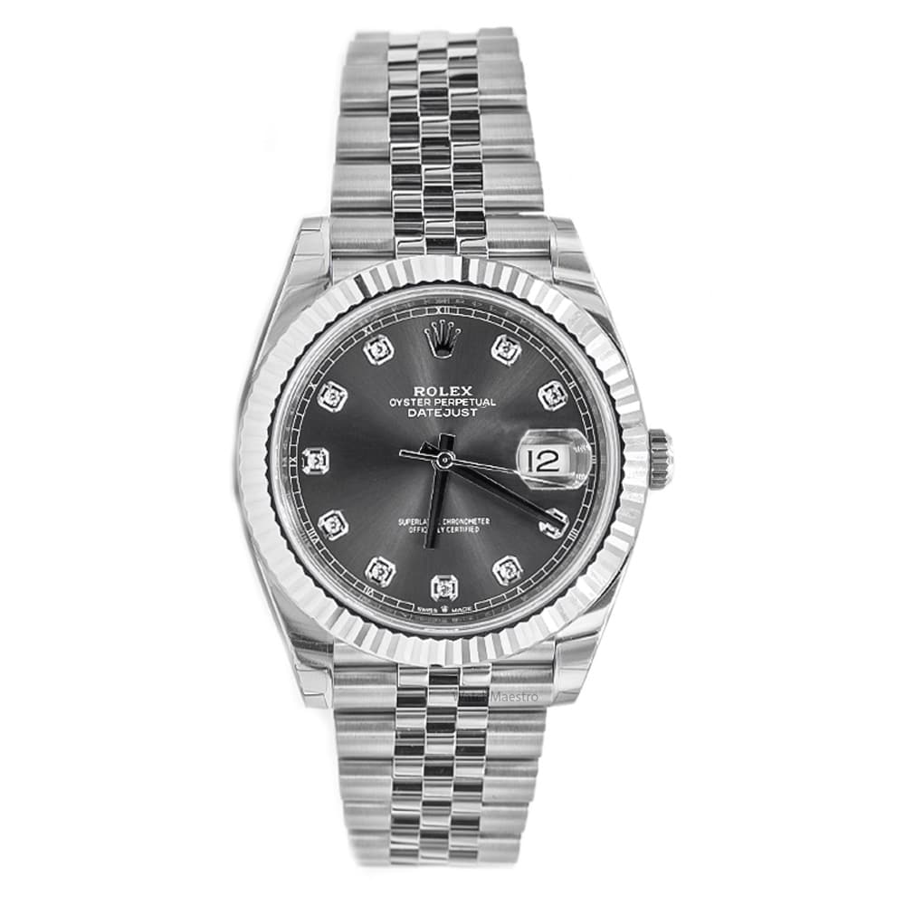 Rolex Datejust 41 Automatic Rhodium Diamond Dial ref. 126334