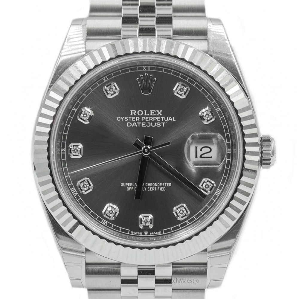 Rolex Datejust 41 Automatic Rhodium Diamond Dial ref. 126334