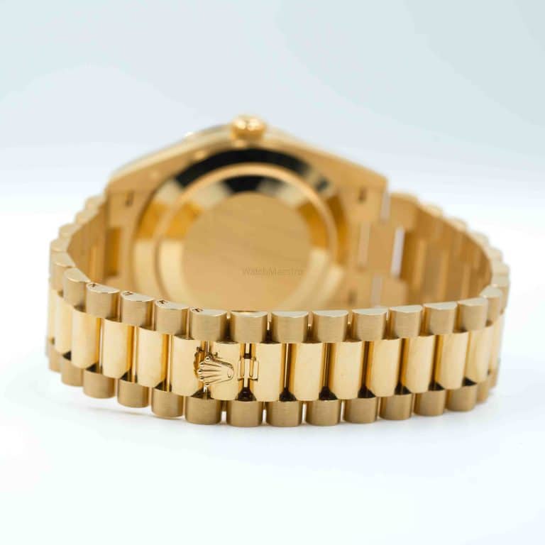 ساعة رولكس داي ديت 40 من الذهب الأصفر مرصعة بالألماس، مينا سوداء، 228398TBR