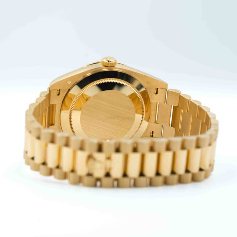 ساعة رولكس داي ديت 40 من الذهب الأصفر مرصعة بالألماس، مينا سوداء، 228398TBR