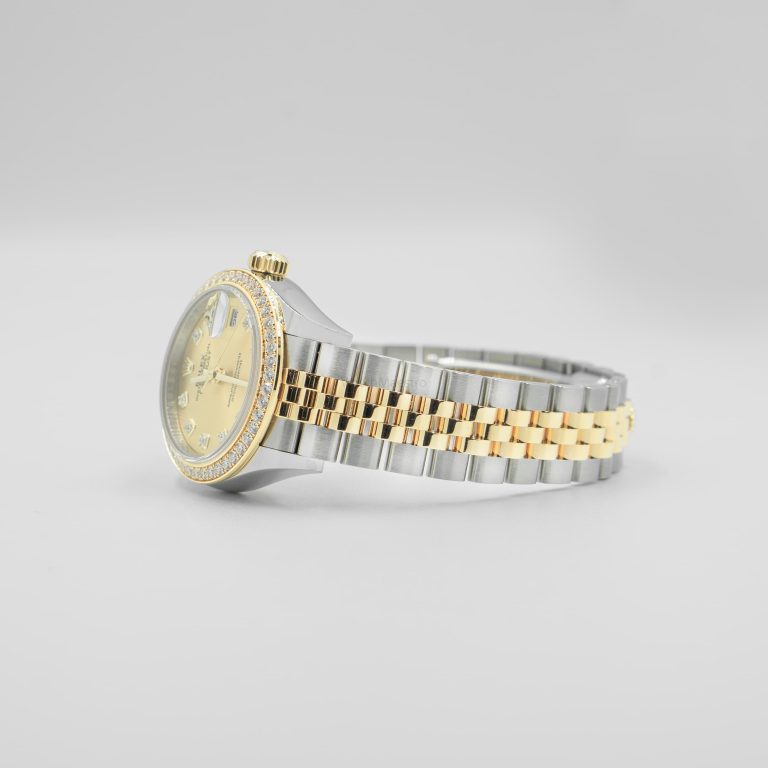 Rolex Lady-Datejust 28 Oystersteel And Yellow Gold Champagne Diamond Set Dial 279383RBR
