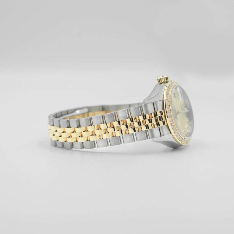 Rolex Lady-Datejust 28 Oystersteel And Yellow Gold Champagne Diamond Set Dial 279383RBR