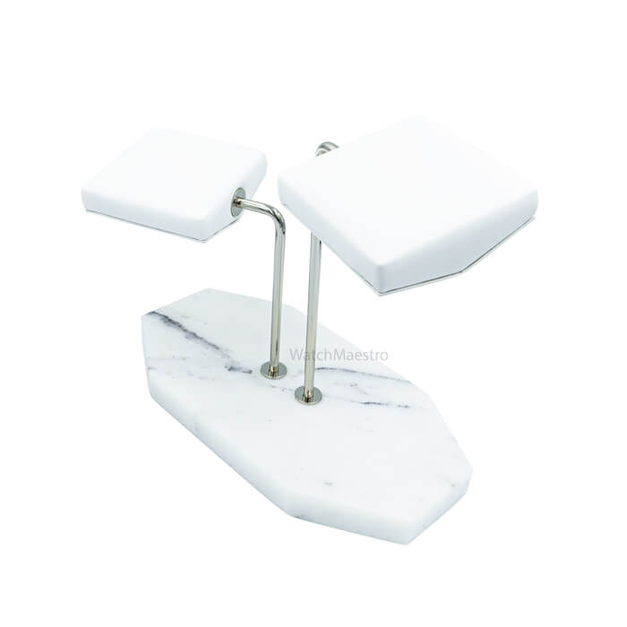 white watch stand double with 2 stands
