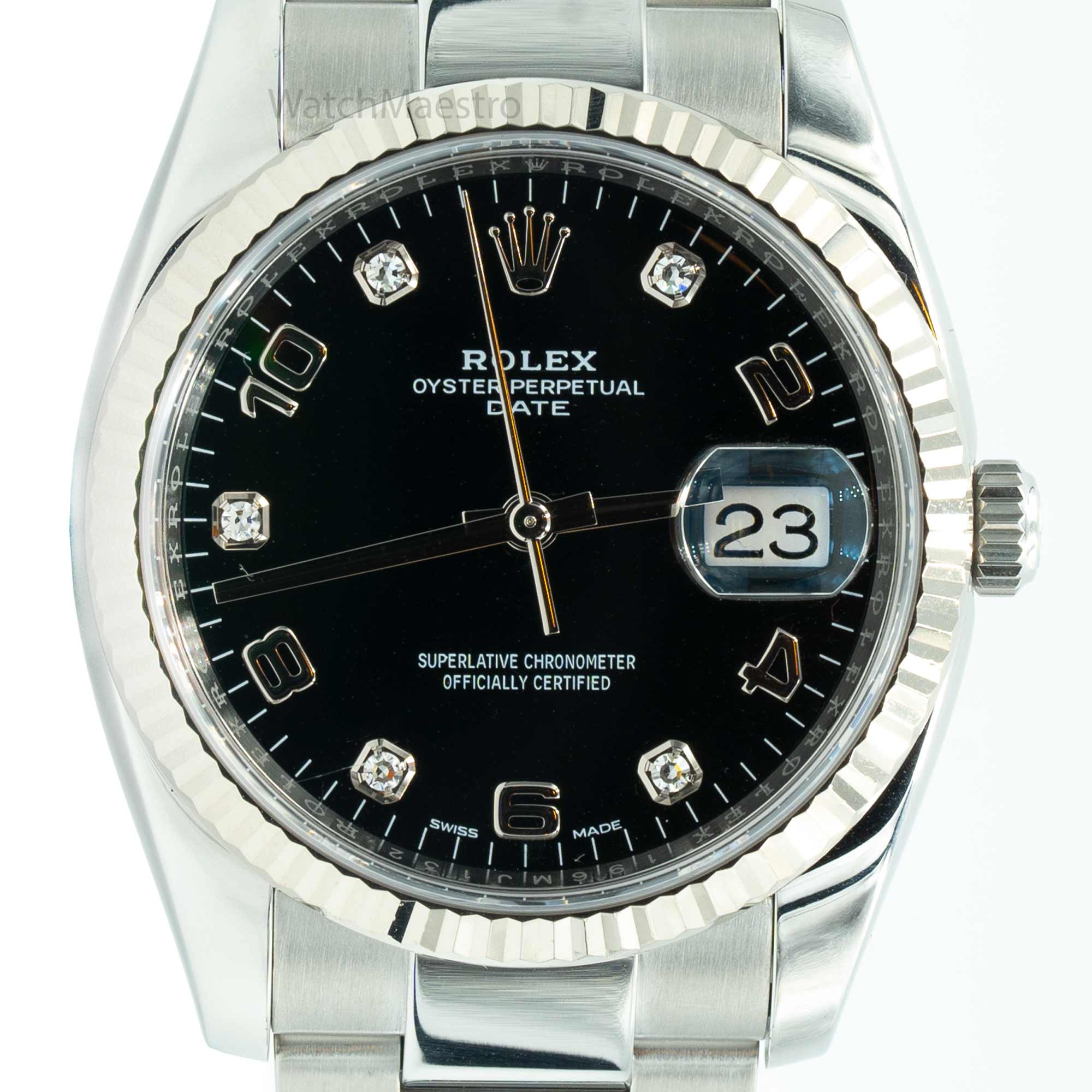 Rolex Date with diamonds