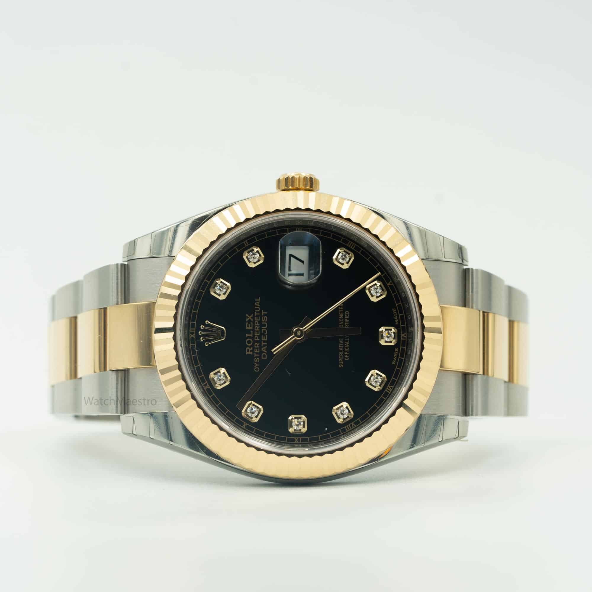 Rolex datejust 41 with black diamond-set dial
