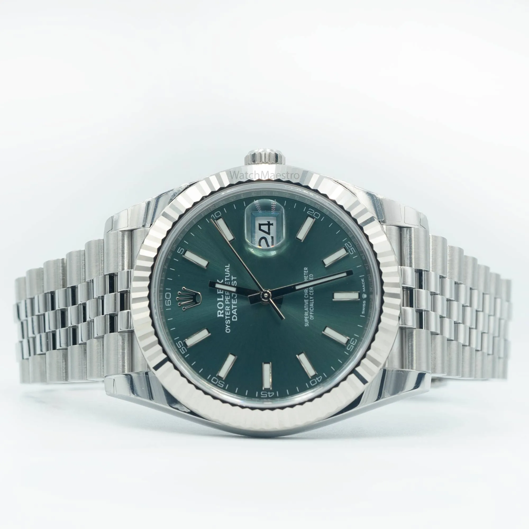 Rolex Datejust 41 Mint Green Fluted Bezel