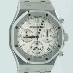 AP Royal Oak Chrono 50th anniversary white silver dial