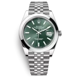 Rolex Datejust 41 Green Smooth Bezel