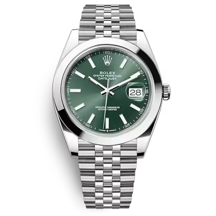 Rolex Datejust 41 Green Smooth Bezel