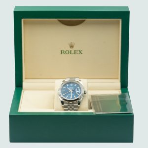 Rolex Datejust Blue Dial 41mm Box