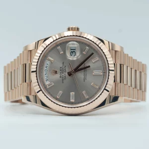 Rolex Day-Date 40 Rose Gold Sundust Fluted bezel