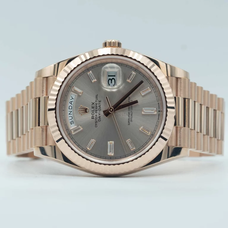 Rolex Day-Date 40 Rose Gold Sundust Fluted bezel
