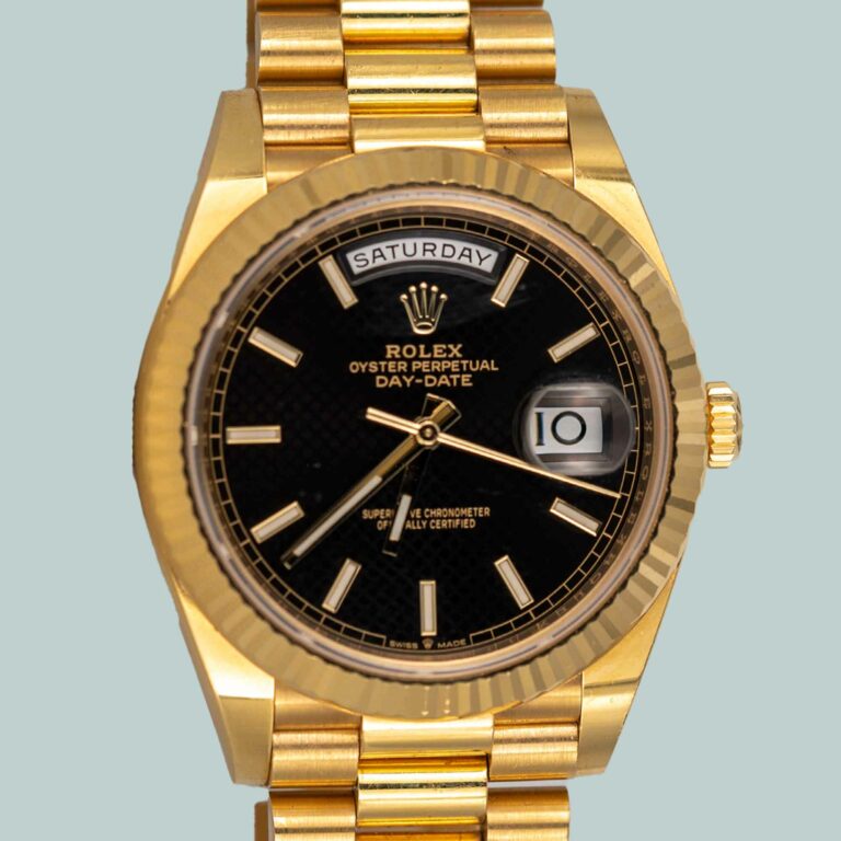 Rolex Day Date Yellow Gold Black Motif