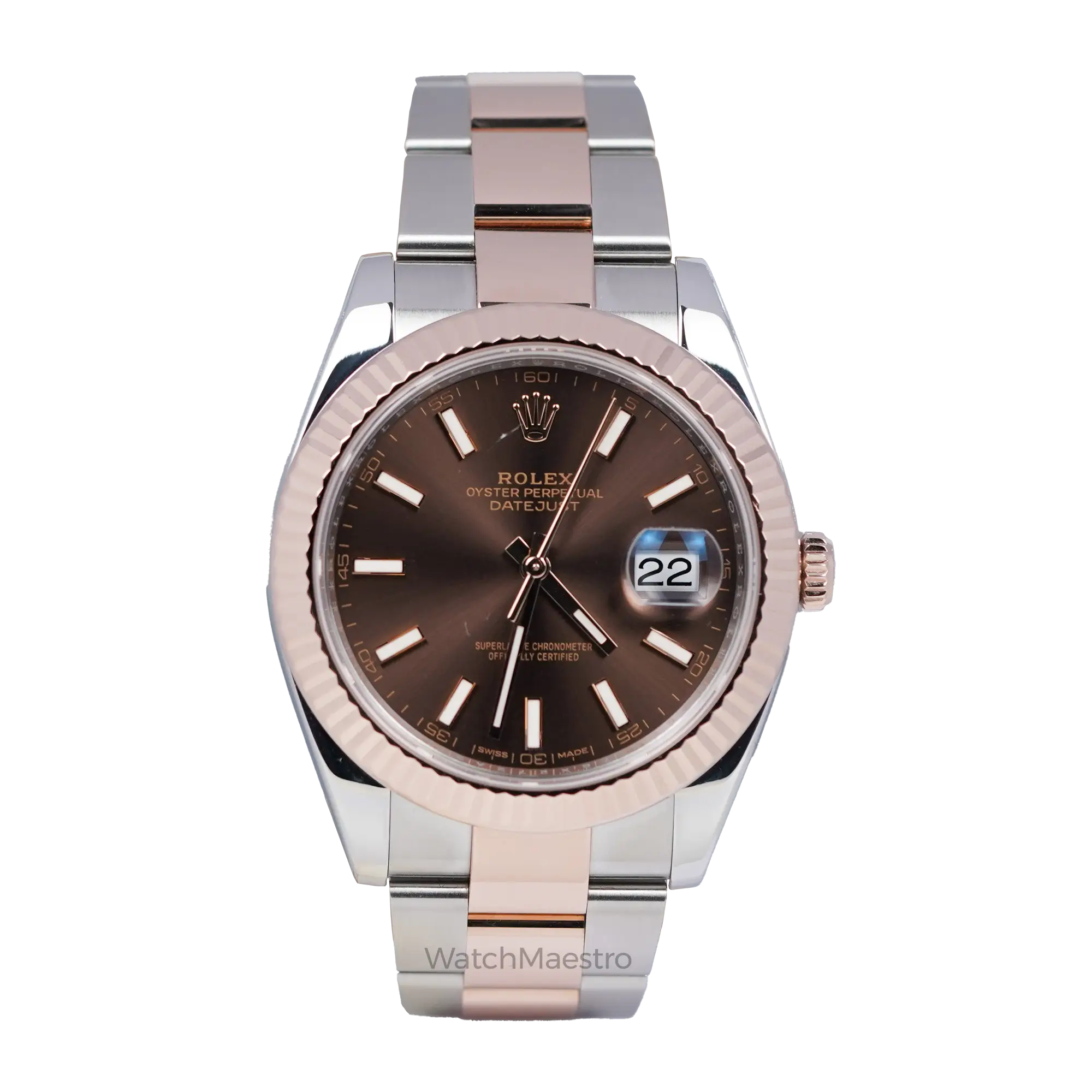 Rolex Datejust 41 Two Tone Rose Gold with Chocolate Dial