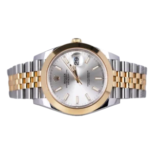 Datejust 41 Silver Dial Two Tone Jubilee bracelet & Yellow Gold Smooth Bezel