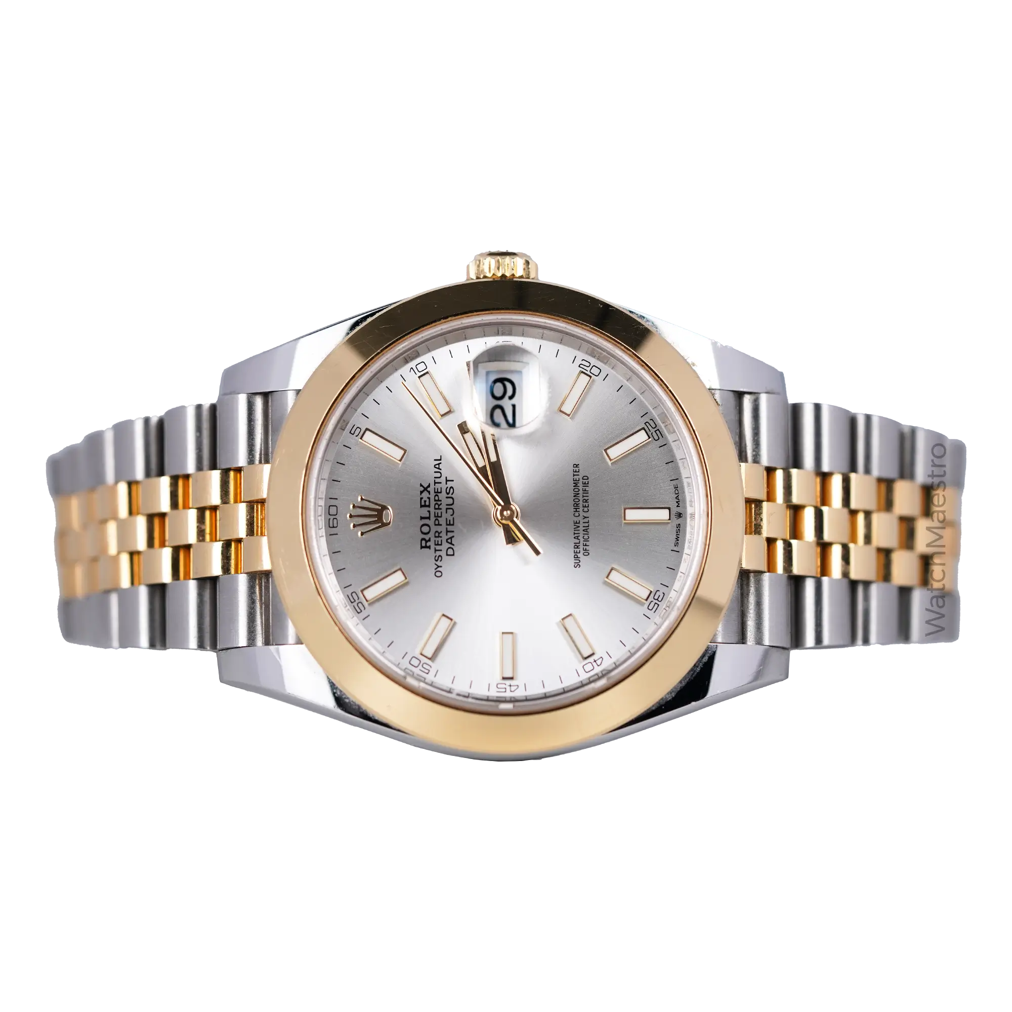 Datejust 41 Silver Dial Two Tone Jubilee bracelet & Yellow Gold Smooth Bezel