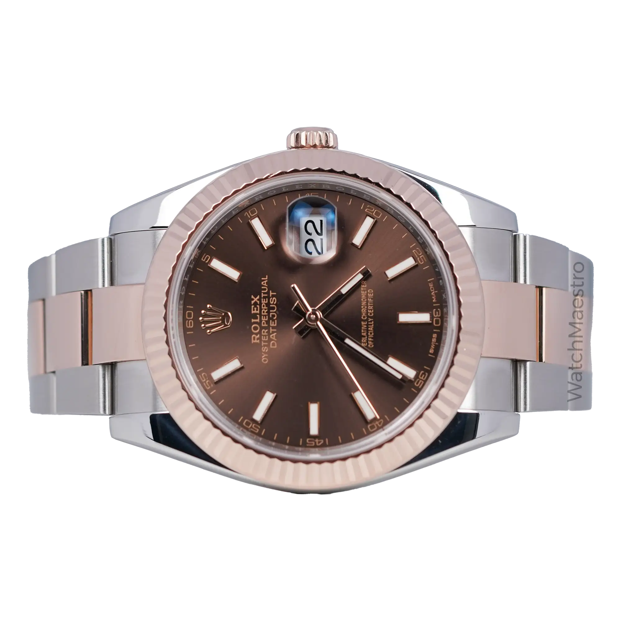 Rolex Datejust 41 Two Tone Rose Gold with Chocolate Dial