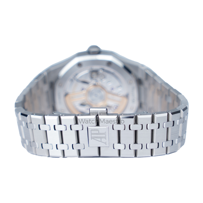 AP Royal oak Black 15500 Steel open caseback