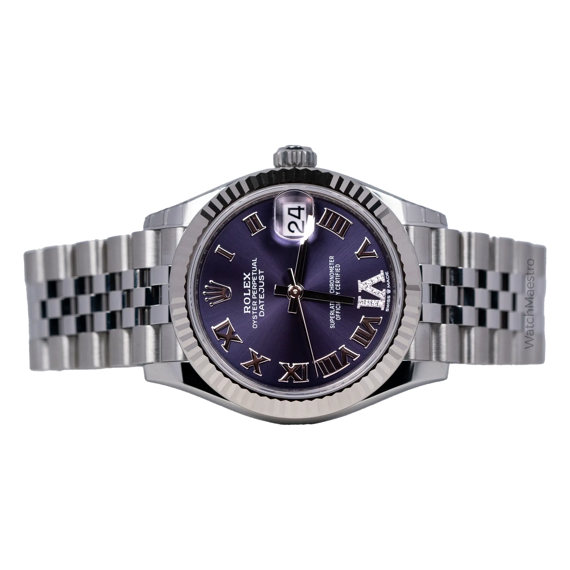 Rolex Datejust 31 Purple Roman Dial and Jubilee Bracelet side 2