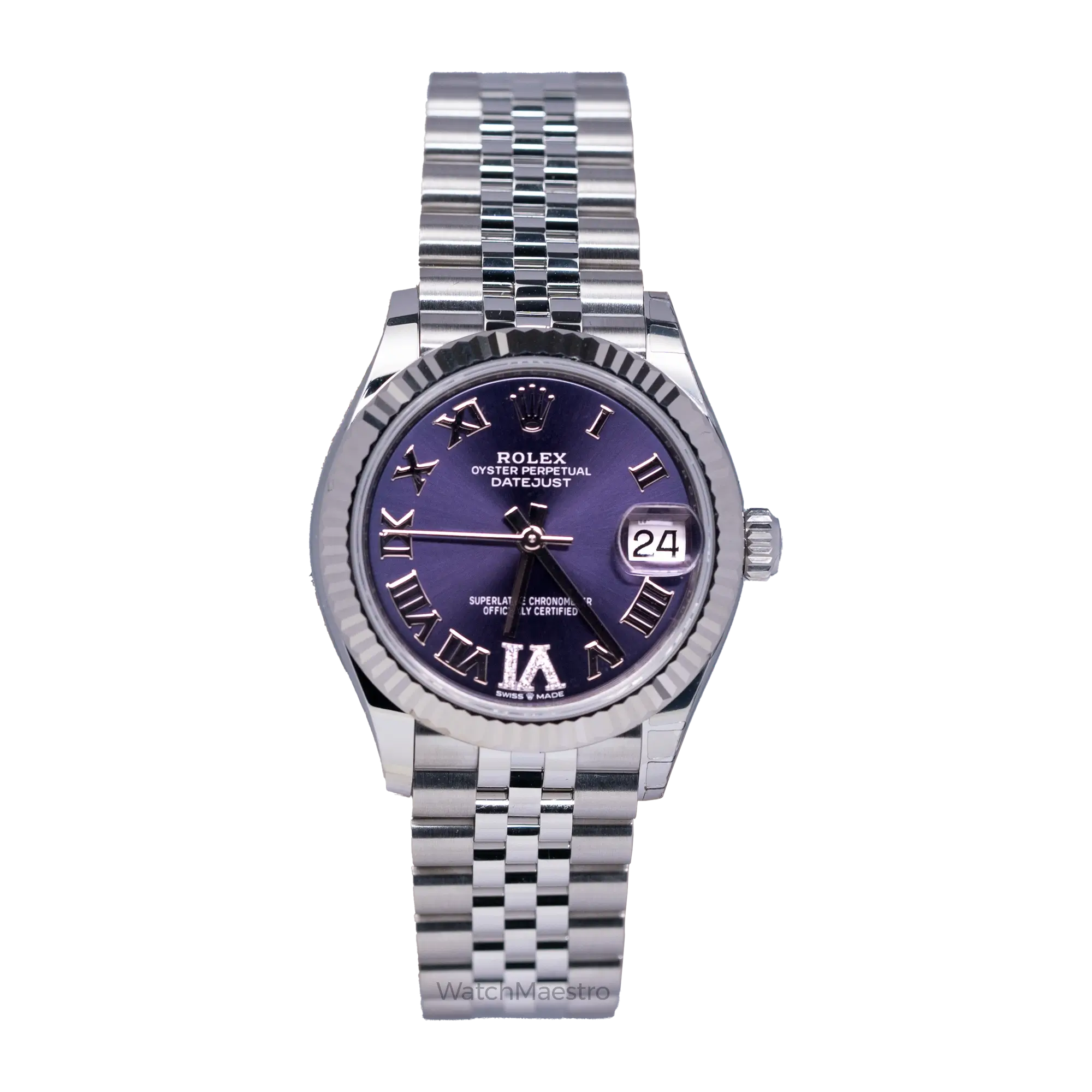 Rolex Datejust 31 Purple Roman Dial and Jubilee Bracelet side 2