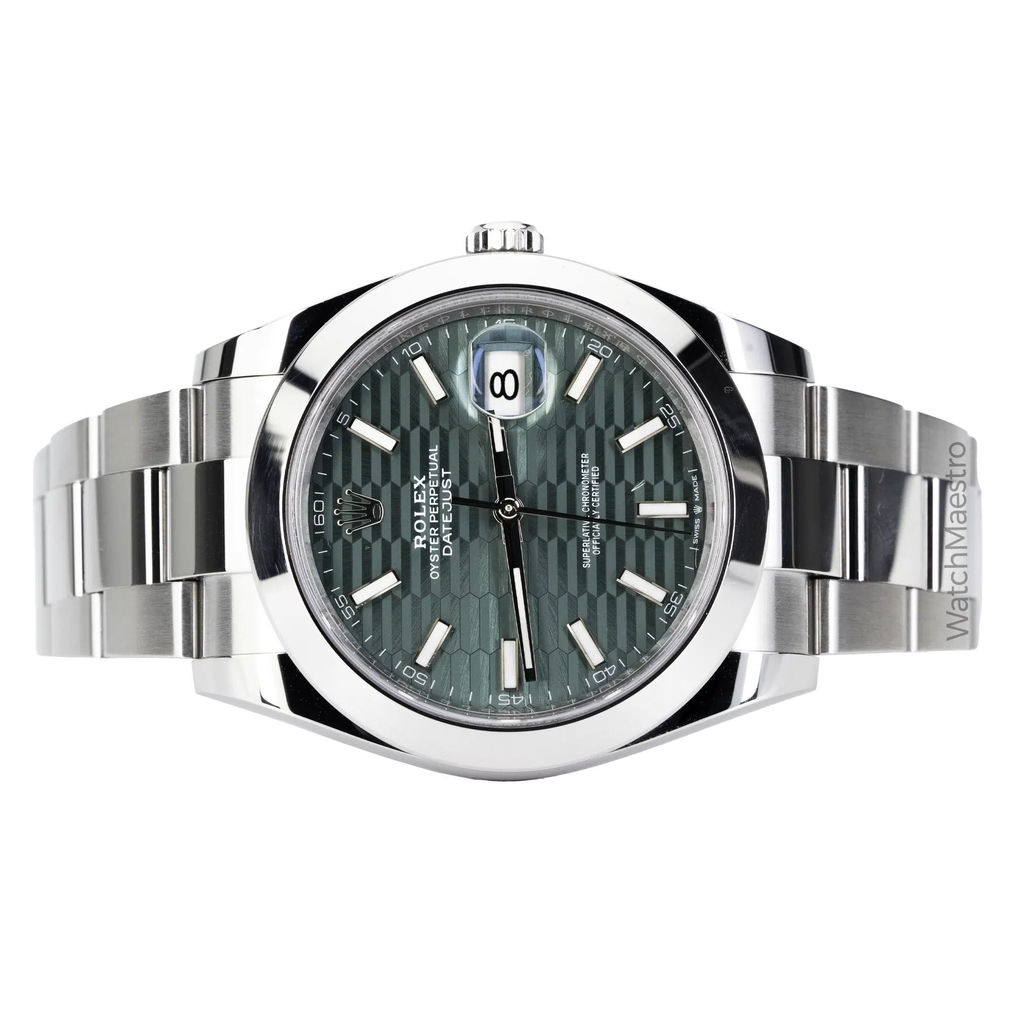 Rolex Datejust 41 Smooth Green Motif Oyster (2)
