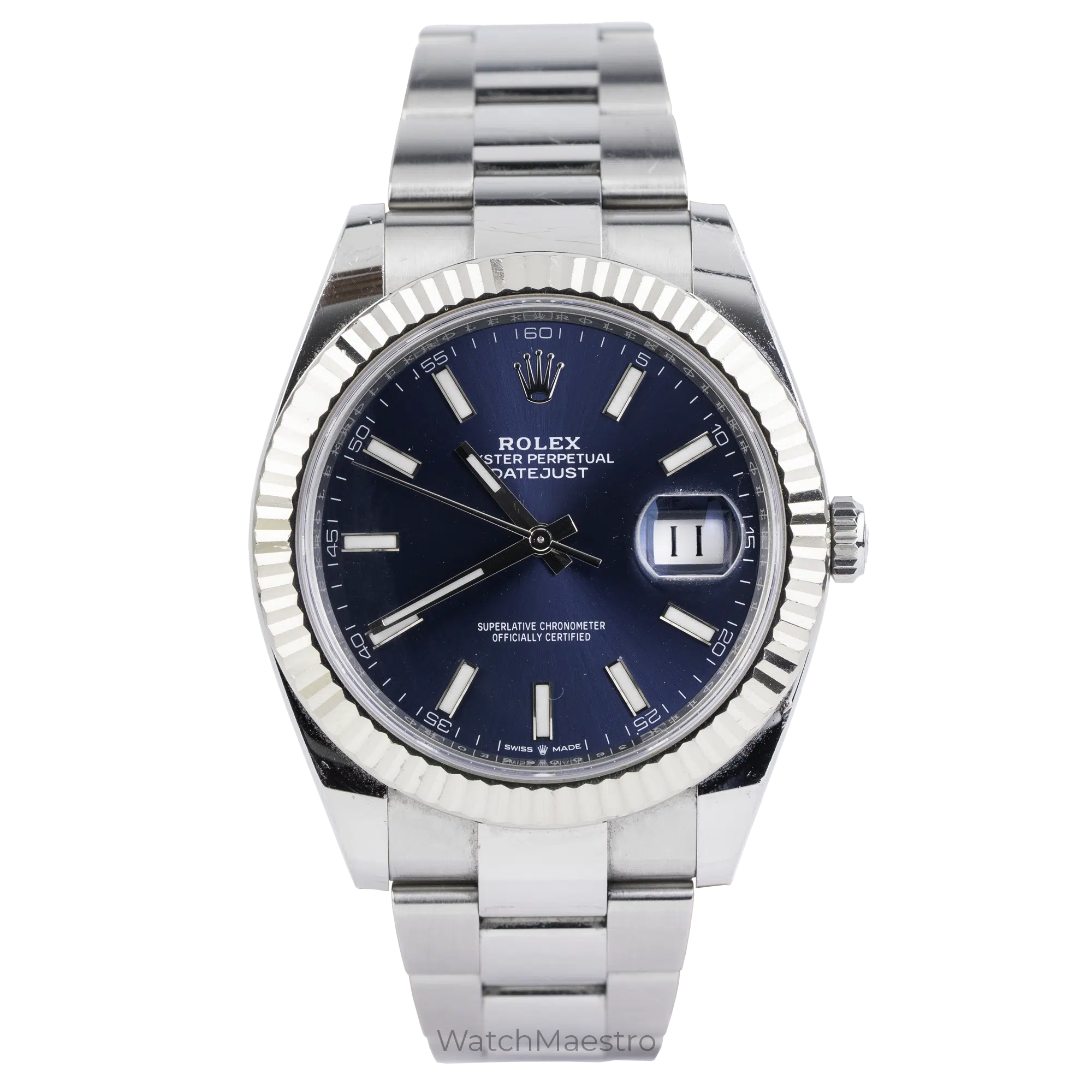 Rolex Datejust 41 Blue Oyster Fluted Used 1