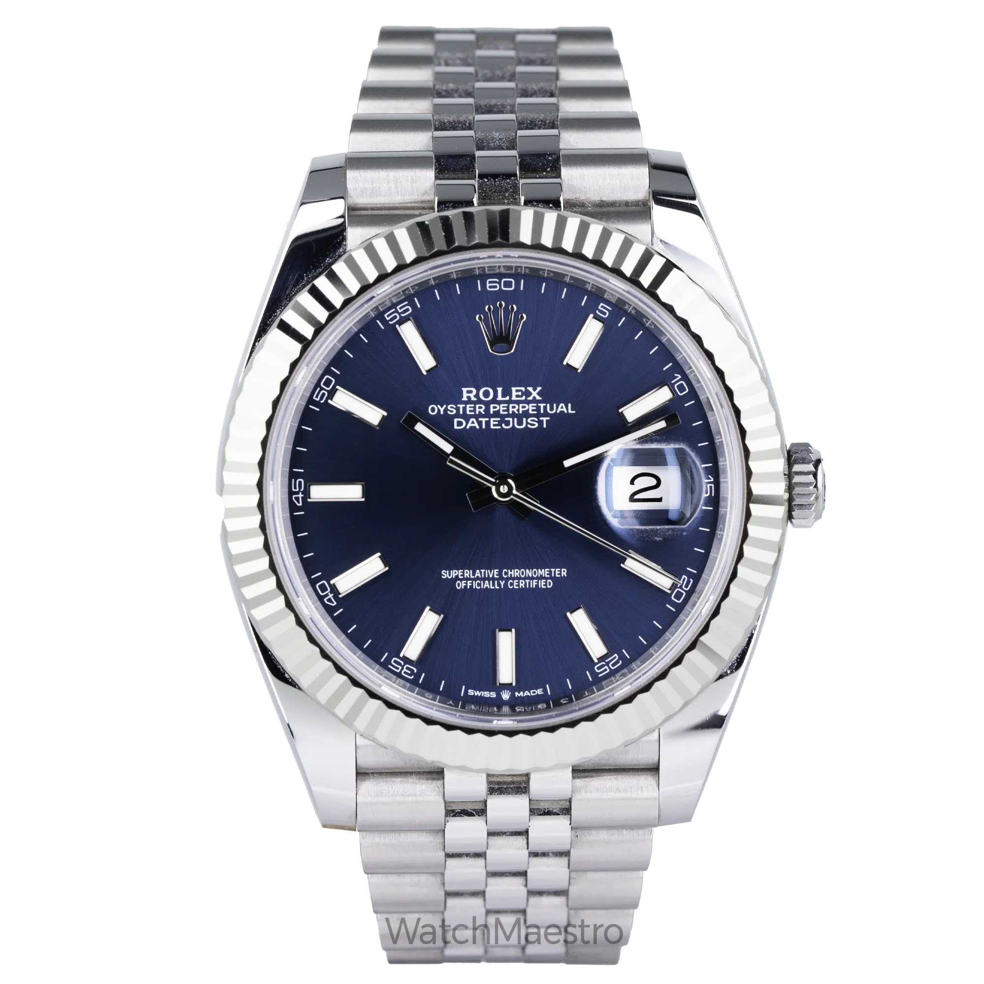 Rolex Datejust Blue Jubilee Fluted Used 2022 (1)