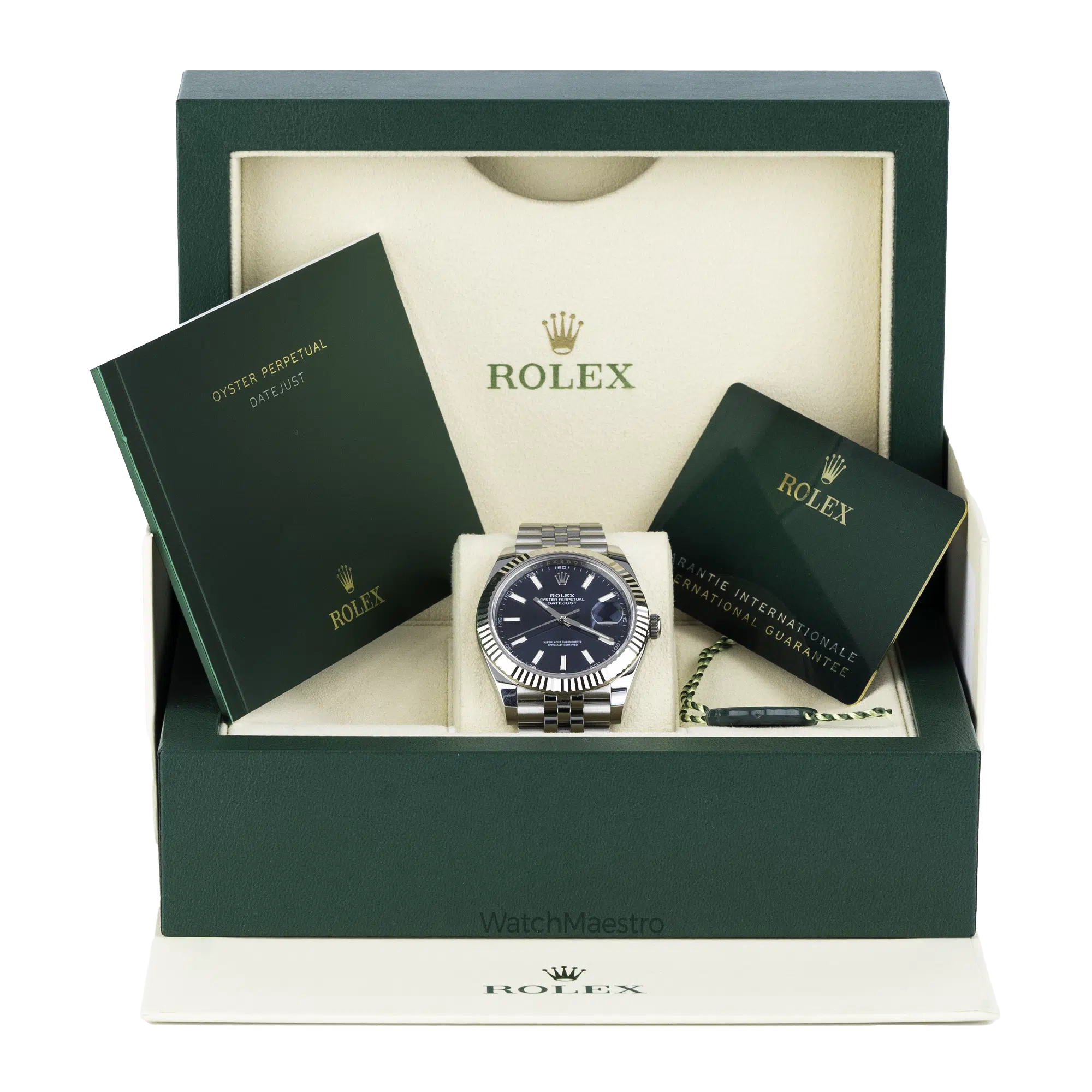 Rolex Datejust Blue Jubilee Fluted Used 2022 (10)