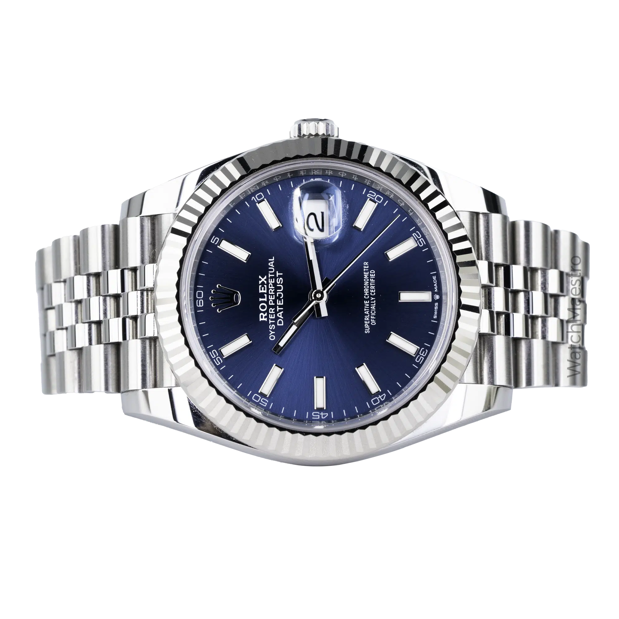 Rolex Datejust Blue Jubilee Fluted Used 2022 (2)