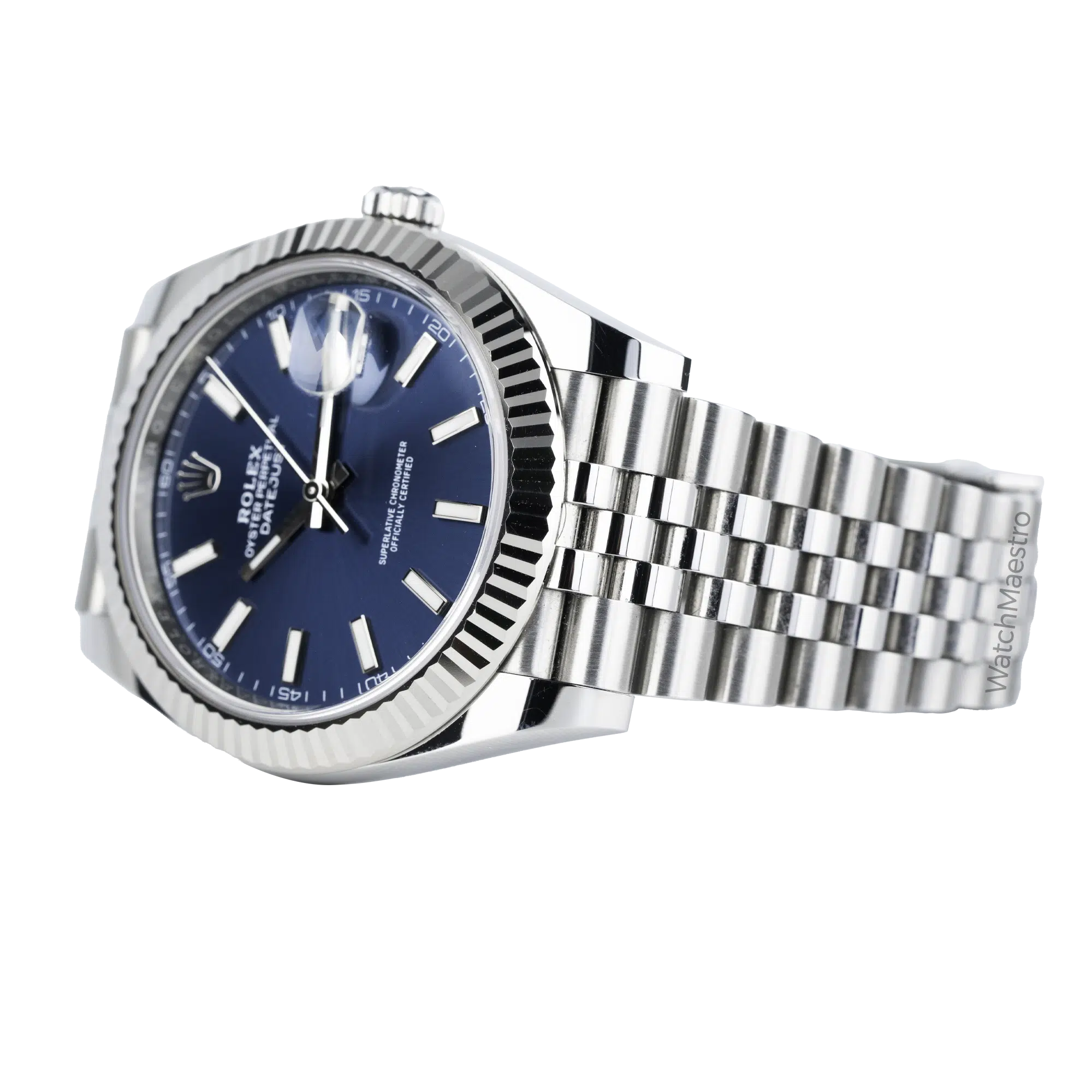 Rolex Datejust Blue Jubilee Fluted Used 2022 (3)