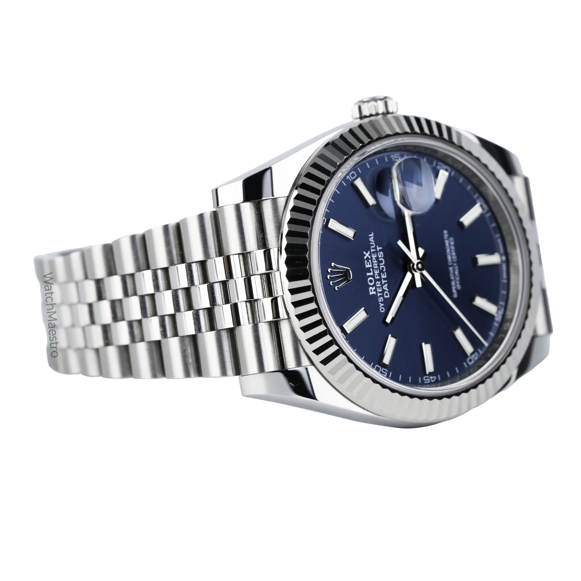 Rolex Datejust Blue Jubilee Fluted Used 2022 (4)