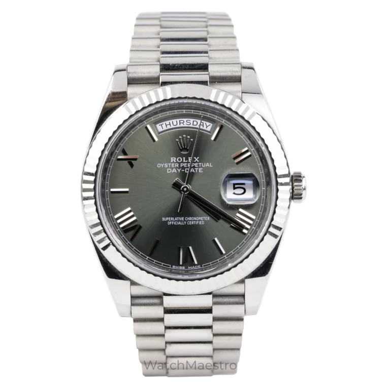 Rolex Day Date Olive Green White Gold 1
