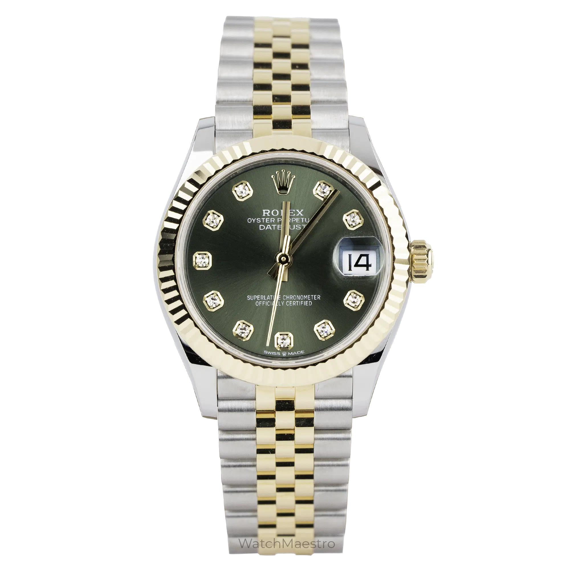 Rolex Datejust 31 Green Diamond YG Jub 7
