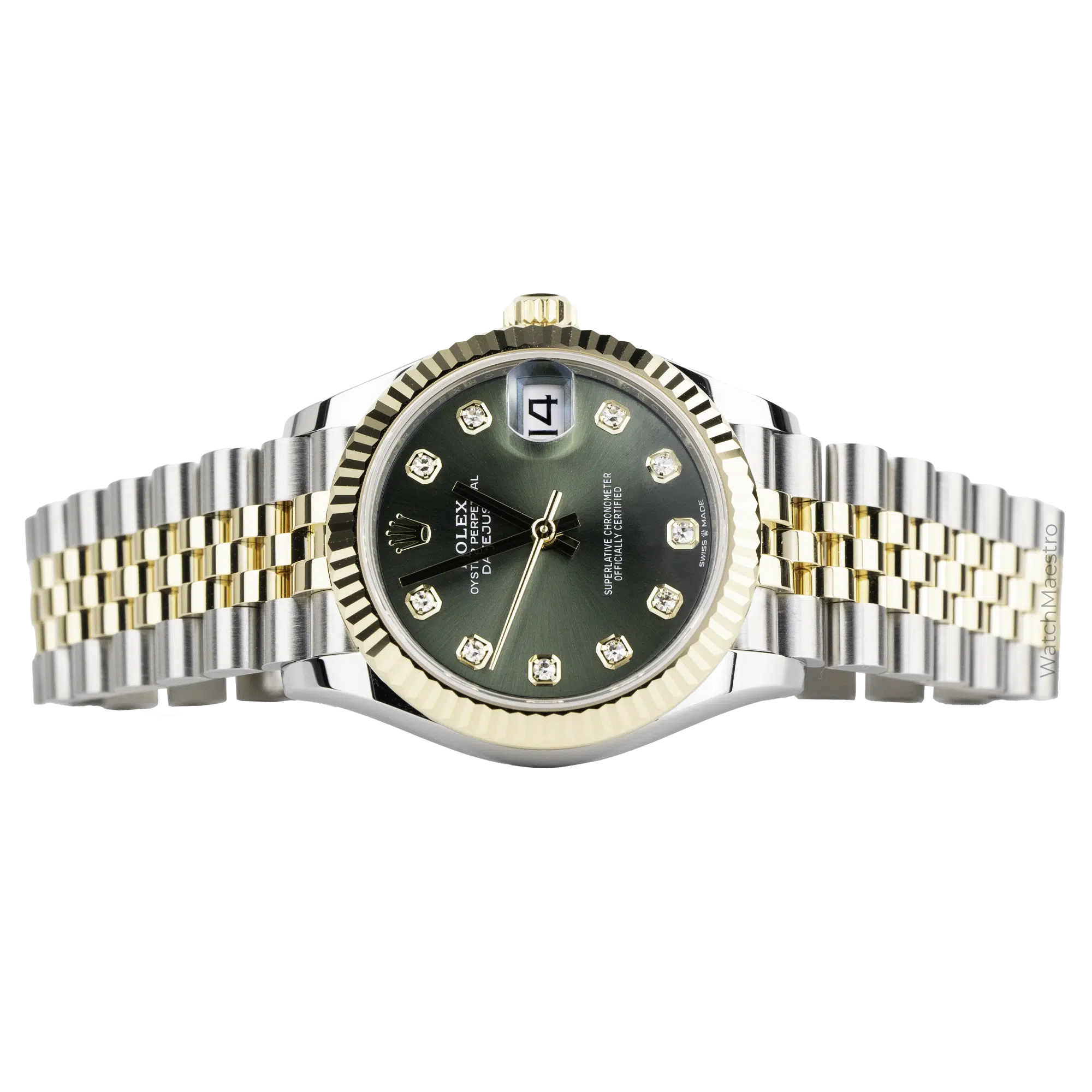 Rolex Datejust 31 Green Diamond YG Jub 8