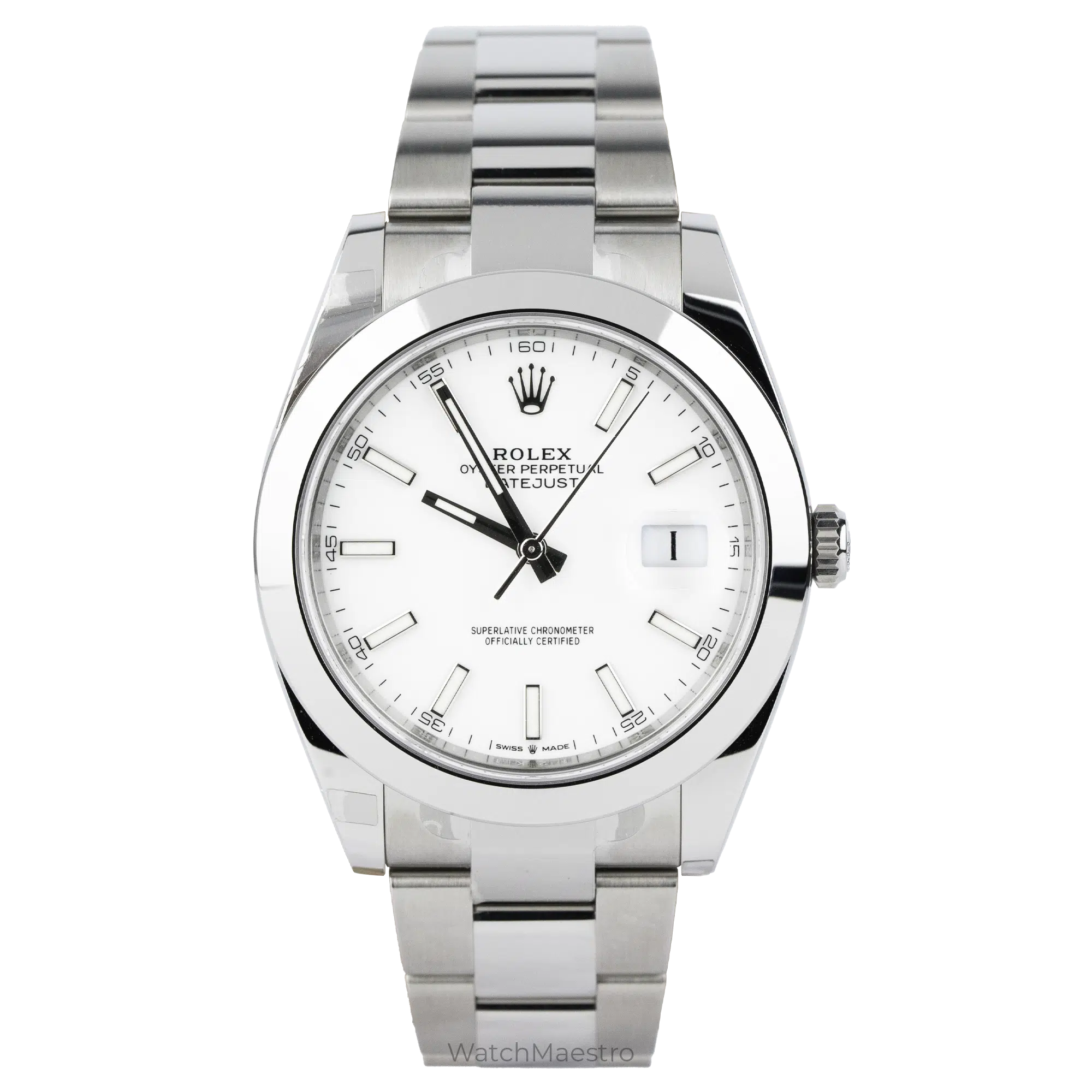 Rolex Datejust 41 White Index Oyster Smooth 1