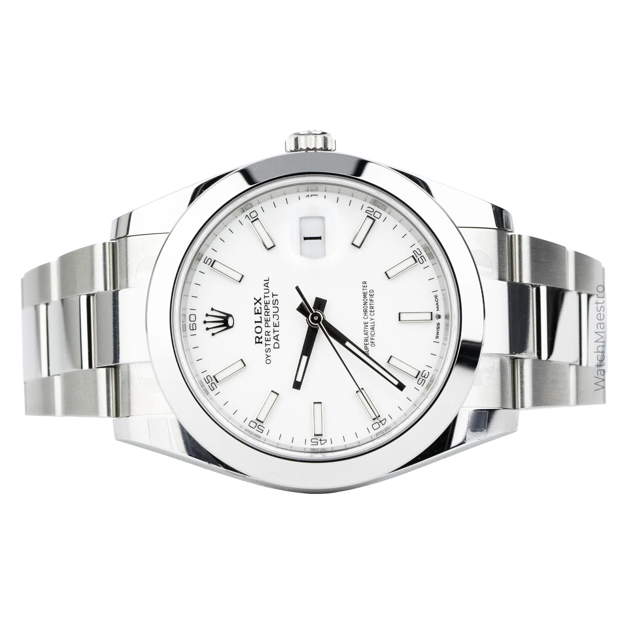 Rolex Datejust 41 White Index Oyster Smooth 2