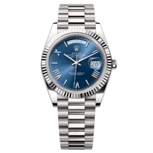 Rolex Day-Date 40 White Gold with Blue Roman Dial