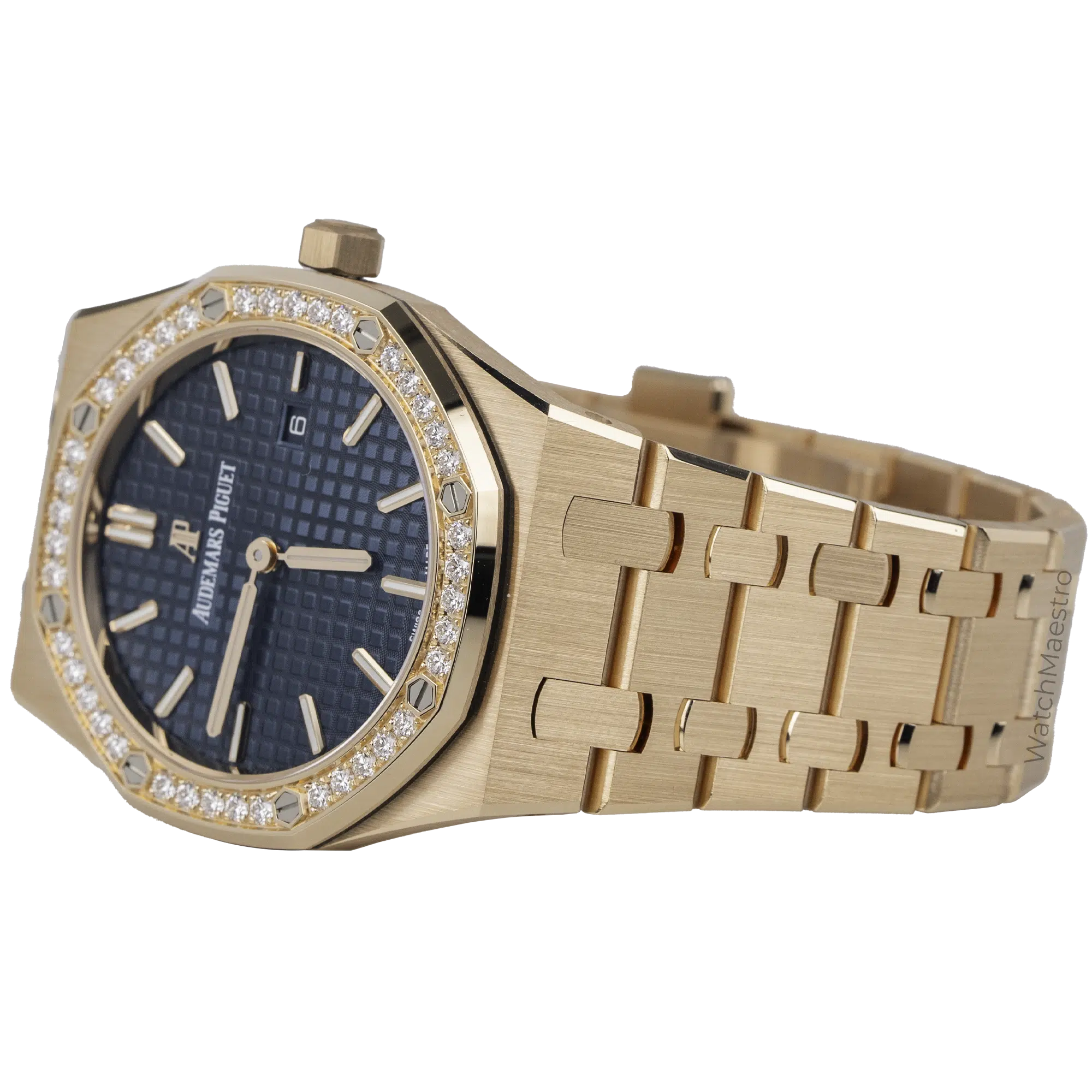 AP Royal Oak Rose Gold Blue Dial Diamond Bezel (3)