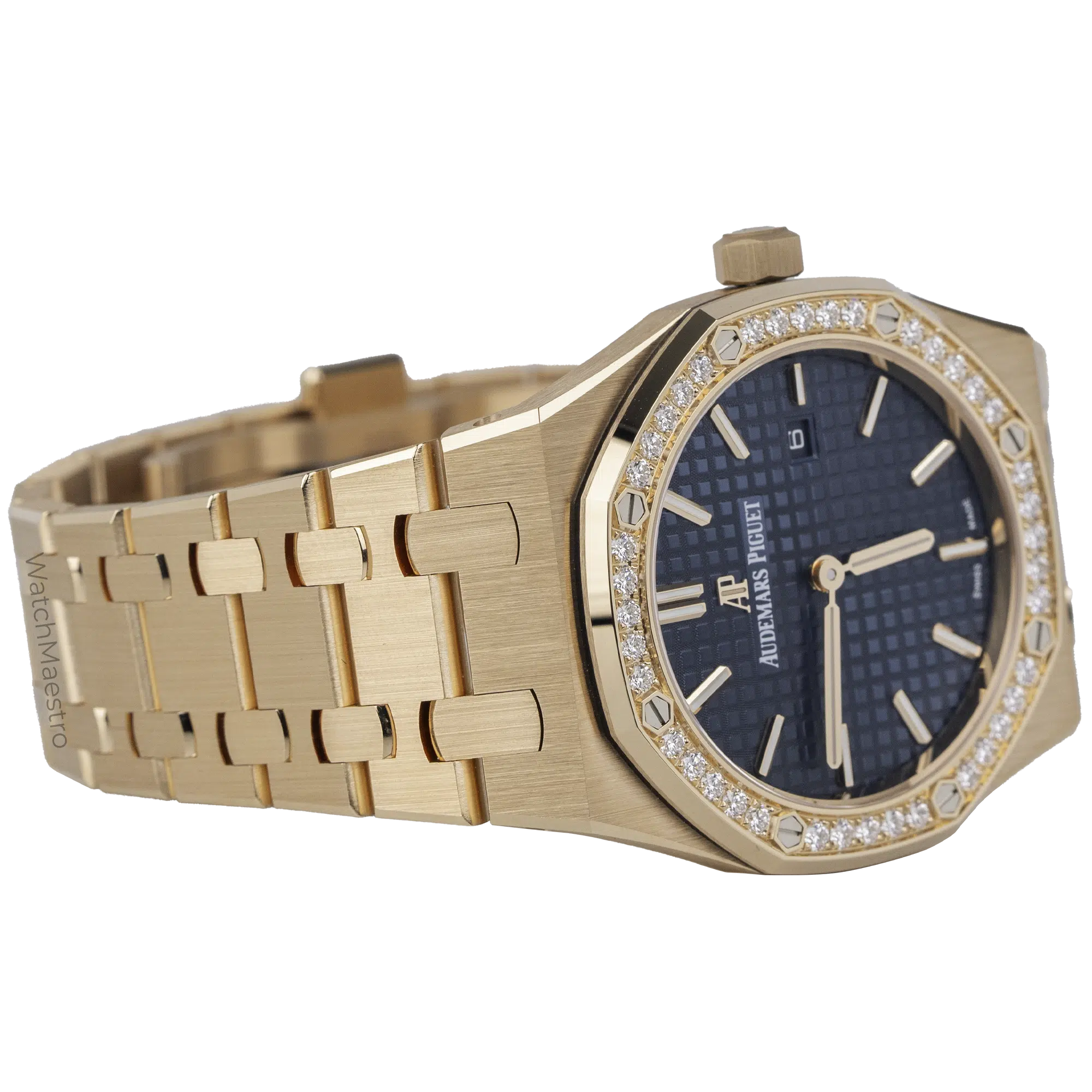 AP Royal Oak Rose Gold Blue Dial Diamond Bezel (4)