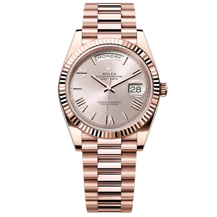 Rolex Day Date Rose Gold Sundust Roman Product