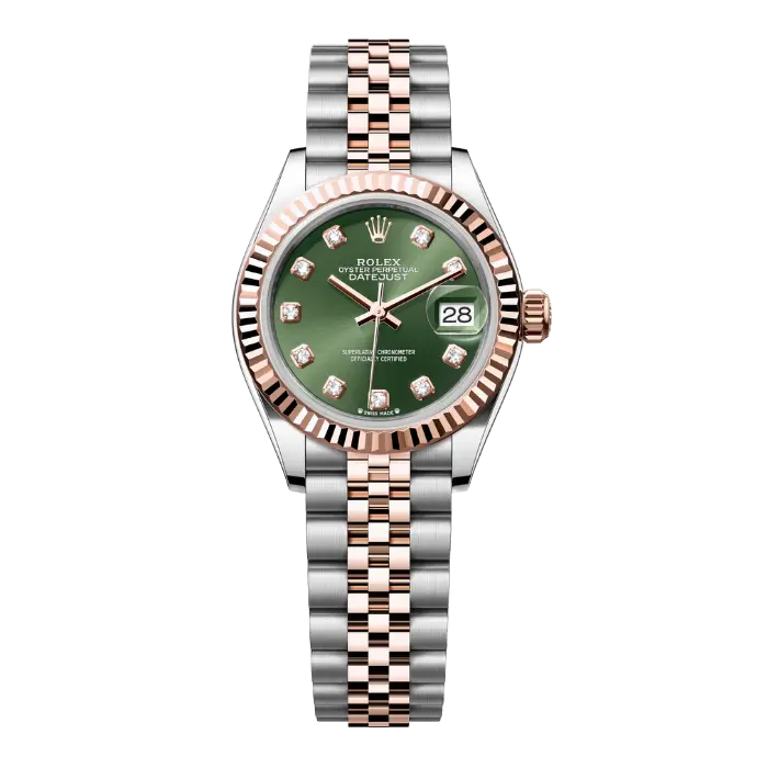 Rolex Datejust 28 Everose Gold Green Diamond Product