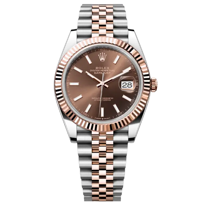 Rolex Datejust 41 Chocolate Two Tone RG Jubilee Fluted