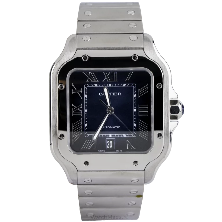 Cartier Santos Steel Blue Dial (1)