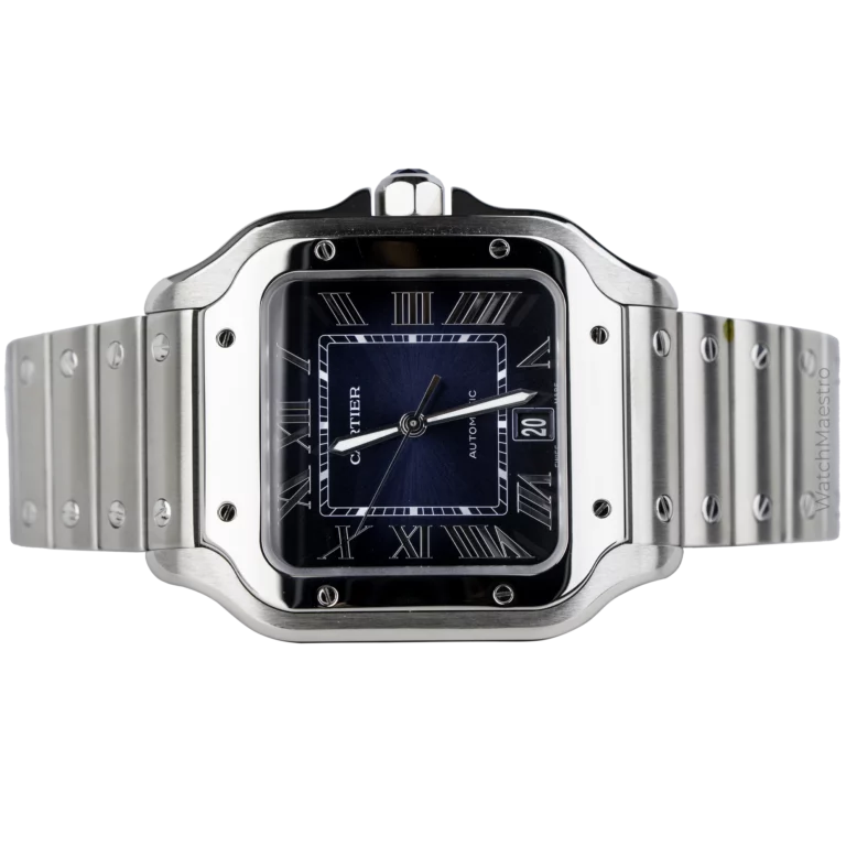 Cartier Santos Steel Blue Dial (2)
