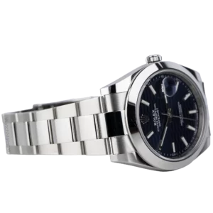 ساعة رولكس ديت جست 41 ذات الإطار الأملس باللون الأزرق أويستر (4)