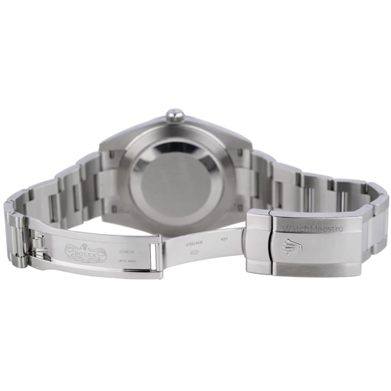 ساعة رولكس ديت جست 41 ذات الإطار الأملس باللون الأزرق أويستر (9)