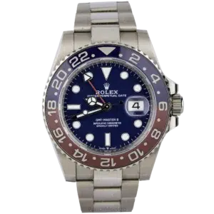 ساعة رولكس جي ام تي ماستر II من الذهب الأبيض ومينا زرقاء (1)