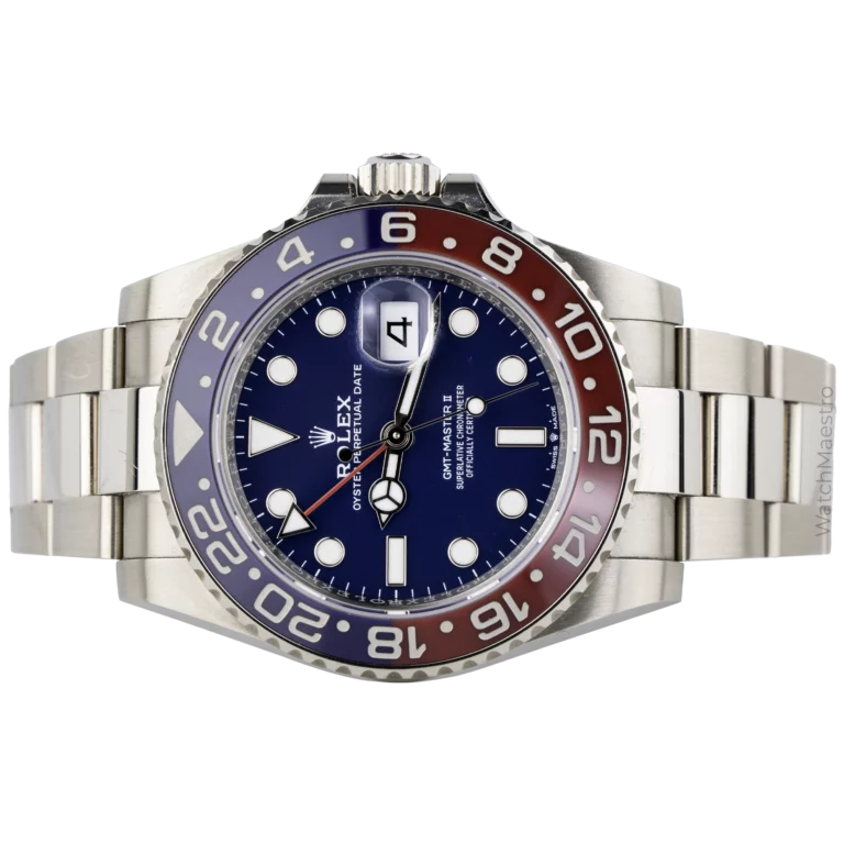 ساعة رولكس جي إم تي ماستر II من الذهب الأبيض ومينا زرقاء (2)