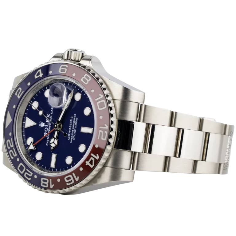 ساعة رولكس جي إم تي ماستر II من الذهب الأبيض ومينا زرقاء (3)